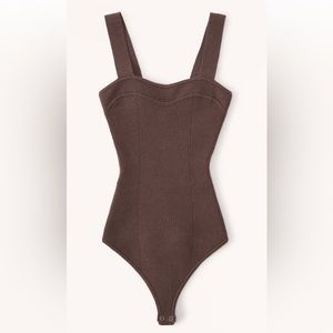Ribbed Sweater Sweetheart Bodysuit Abercrombie & Fitch